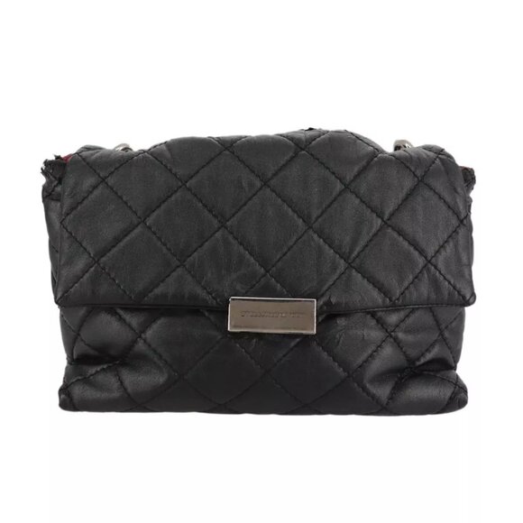 Stella MacCartney Chain Hand Bag Leather 2way Black Silver Auth mr934 - Picture 2 of 16